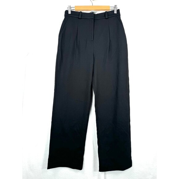 J.Crew Wide-leg ponte pleated pants wideleg preppy black sz 4P - Picture 1 of 9